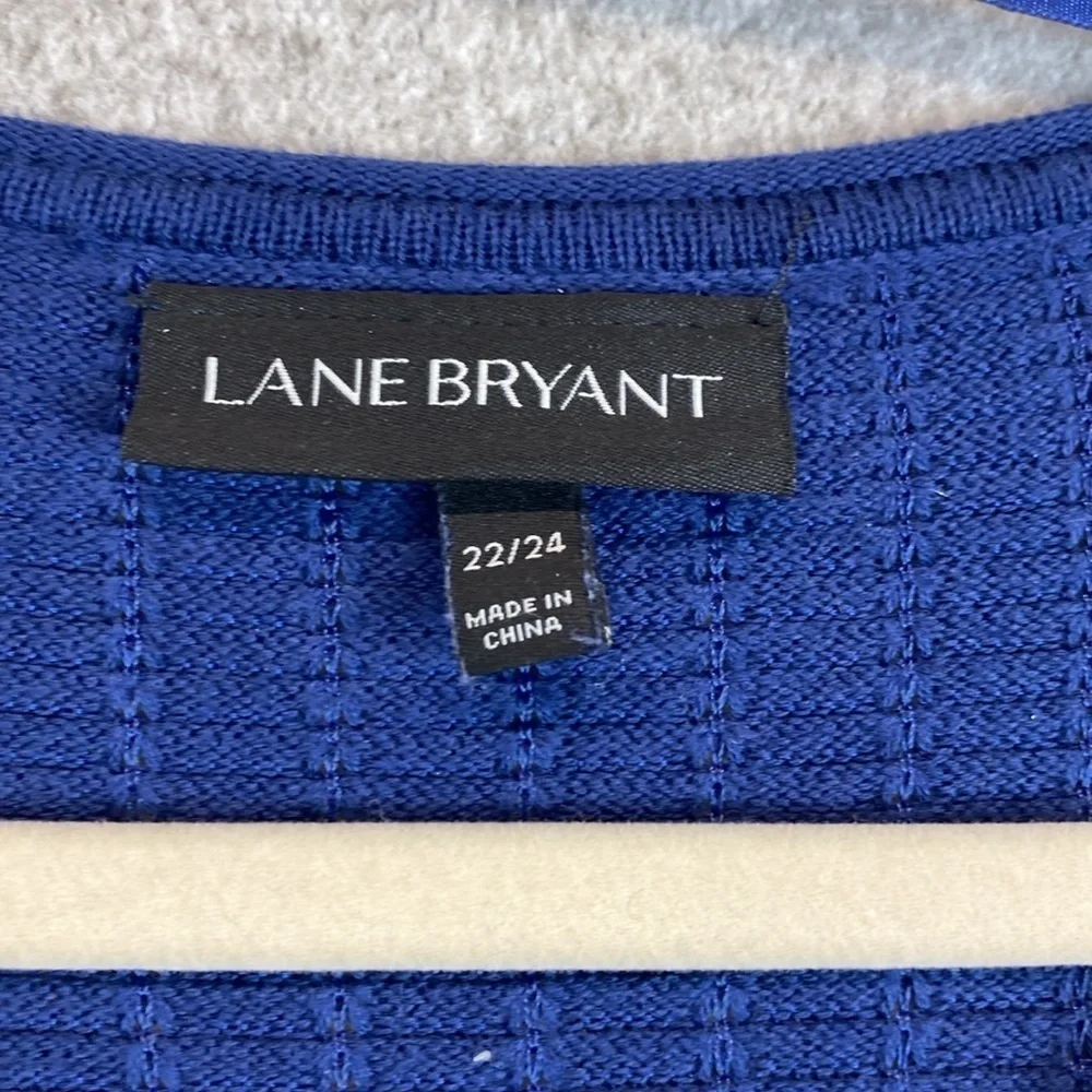 Lane Bryant full zip cardigan blue with peplum hem boho classic casual 22/24